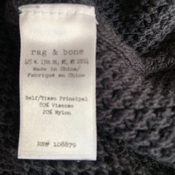 Rag & Bone Maeve Sweater Black White Knit V Neck Elizabeth Sweater Dress Size M - Picture 5 of 10